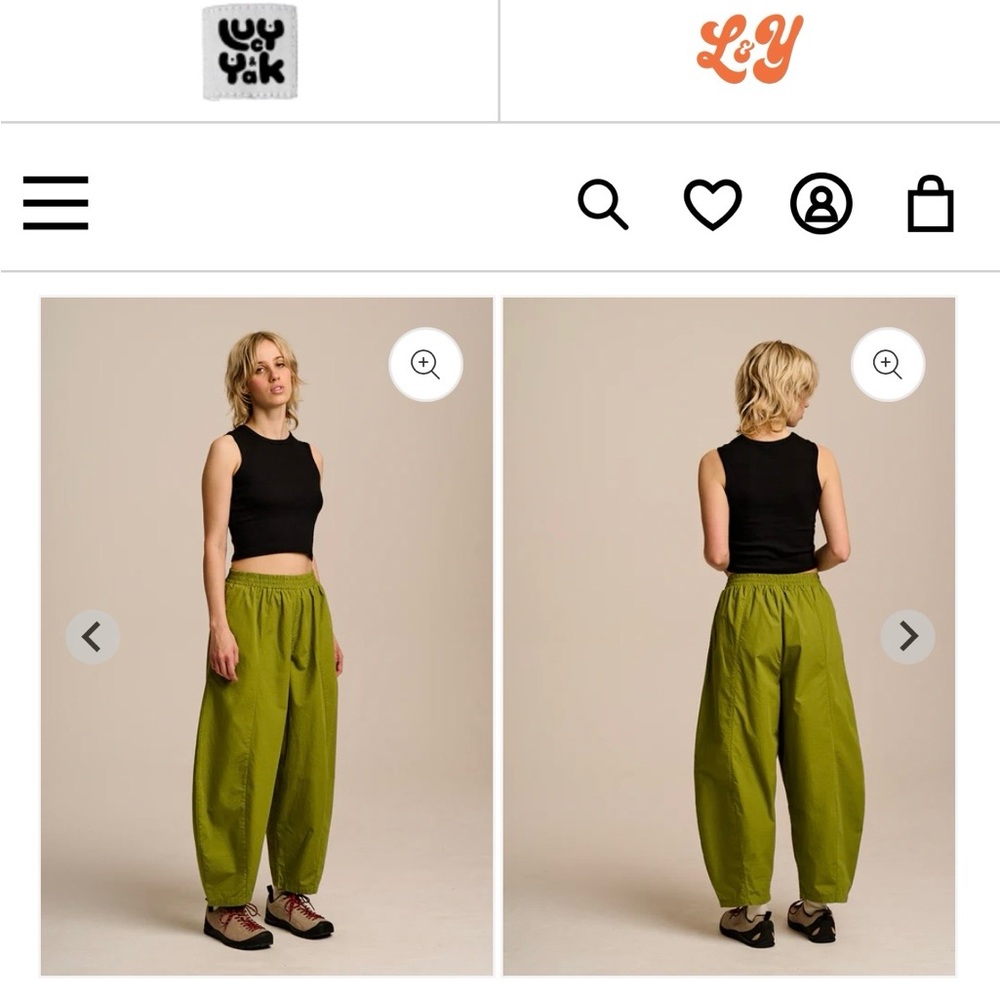 Lucy & Yak Lime Green Wide Leg Pants